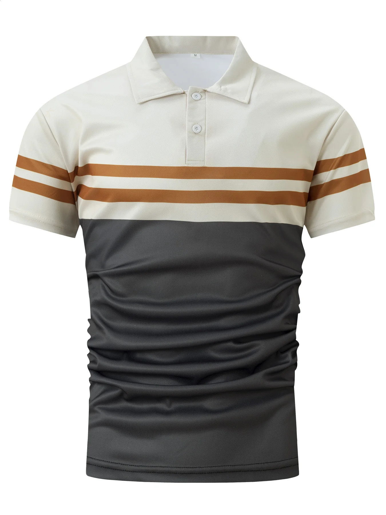 Summer Men Short Sleeved Polo Shirt Fashion Splice Stripe Printing T-Shirt Mens Breathable Shirt Party Men Clothing Top 240816