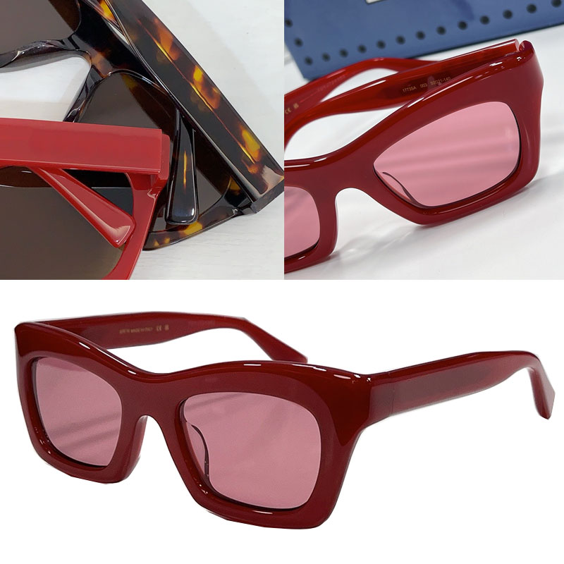 G 1773S Cat Eye Sunglasses Shiny Rosso Ancora Red Acetate frame fashion party UV400 Womens cat eye rectangular sunglasses with original packaging shopping bag