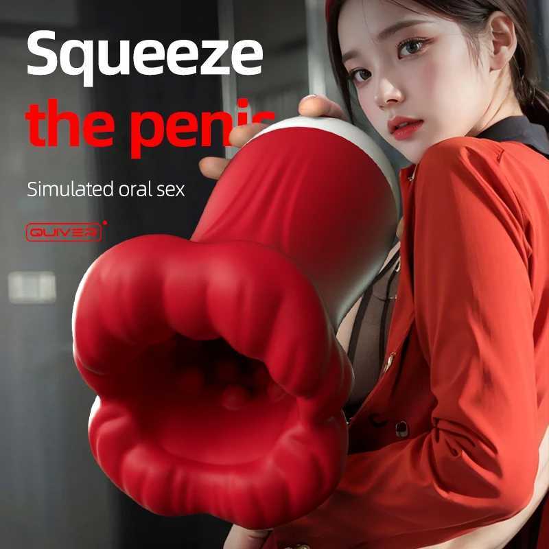 Deep throat sucking male penis training cup automatic remote oral sex masturbation Glance training stimulation strong squeezingW250408