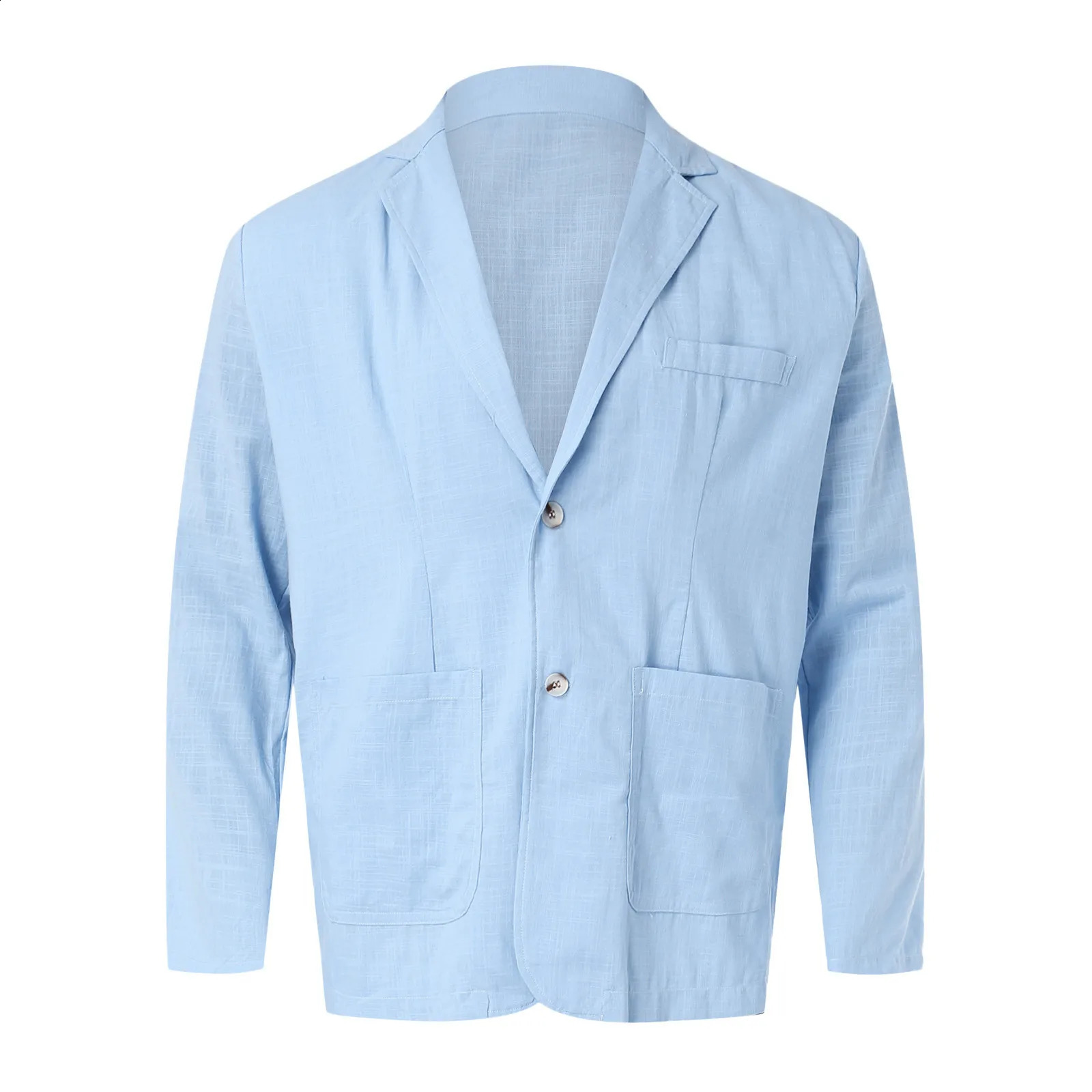 Spring Autumn Casual Linen and Cotton Safari Suits for Men Clothing Solid Color Blazers Men Jackets Oversize Coat Male 240816