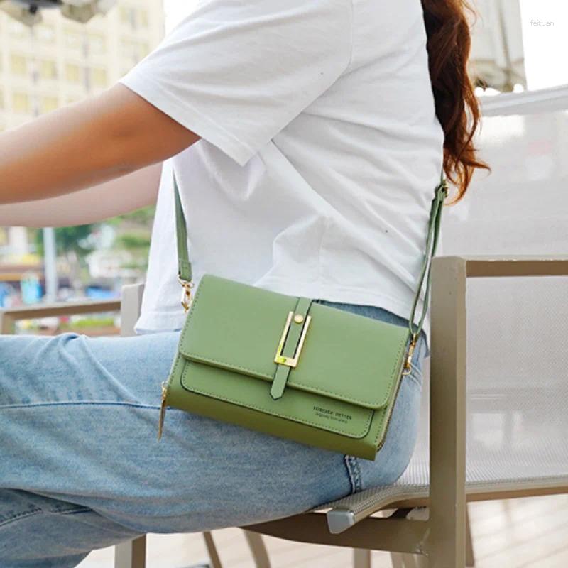 Totes Fashion Zipper Shoulder Bags Long Wallet Women Crossbody Bag Mobile Phone Solid Color Leisure Versatile Small Square