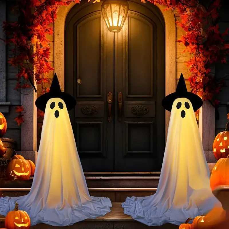 Halloween Decor Outdoor Halloween Party Decor Indoor Spooky Ghost Decor With Remote Control String Lights Halloween Ghost Lights CL240819