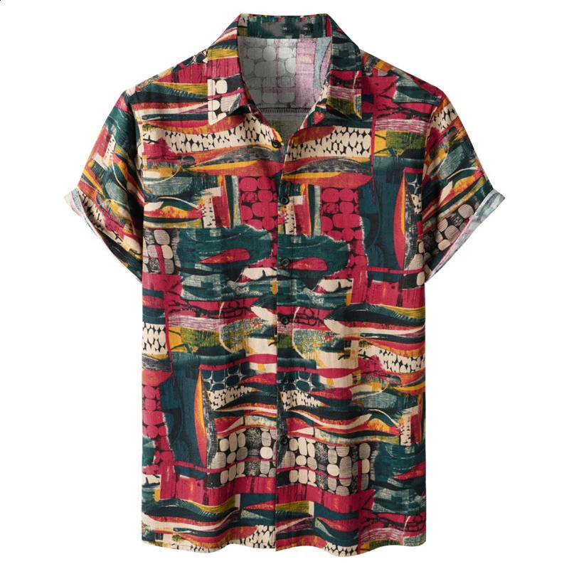 Mens shirt lapel summer short-sleeved style for work daily casual breathable comfortable simple and fashionable 240816