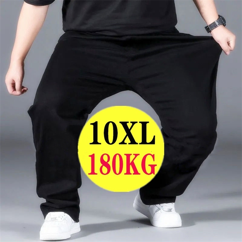 10XL Oversized Black Casual Pants Mens Breathable Sweatpants Elastic Waist Jogger Pants Quick Dry Baggy Trousers Men Streetwear 240816CJ