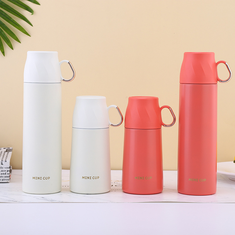 Portable Thermos Cups and Mugs 304 Stainless Steel Water Hle Cup Lid for Boys Girls Thermo Bottles Coffee 210615