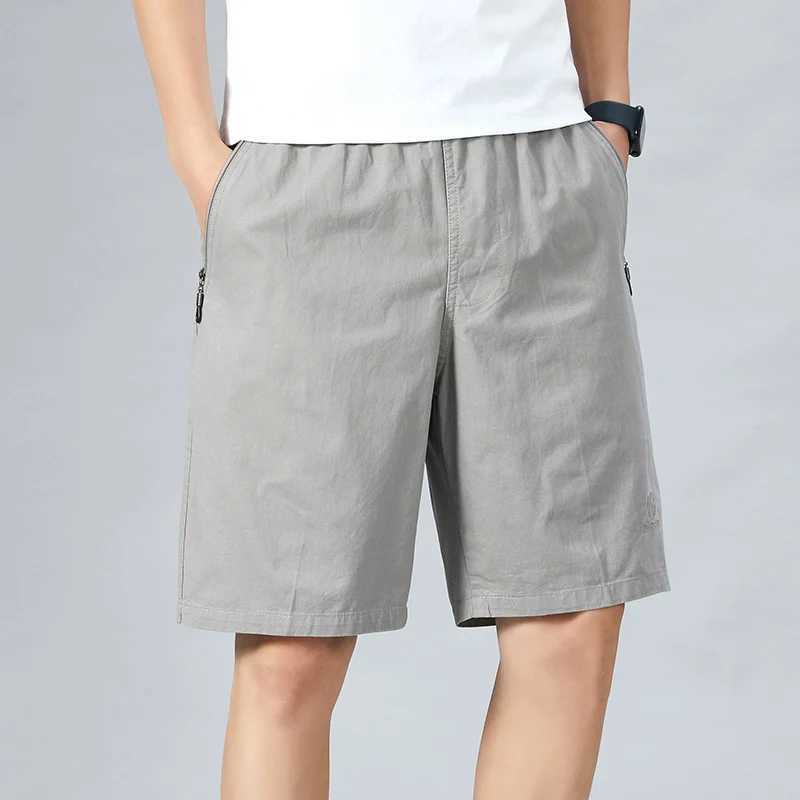 Big Size Mens Sports Casual Shorts Zipper Pocket Board Shorts Man Fashion Baggy Solid Comfortable Beach Running Short PantsXJ240817