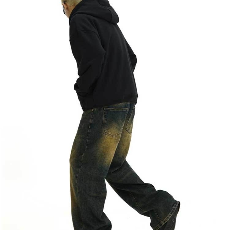 REDDACHiC Plus Size Green Wash Baggy Jeans Men Adjust-waist Wide Leg Casual Pants Vintage Y2k Trousers Biker Moto Streetwear 240816