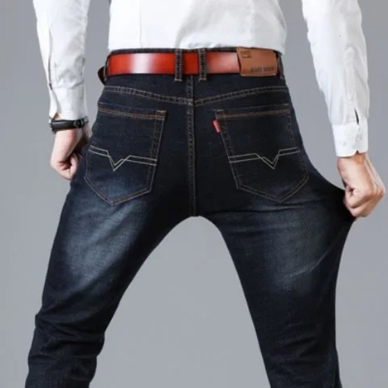 Stretch AutumnWinter Mens Jeans Straight Pants and Versatile w240816