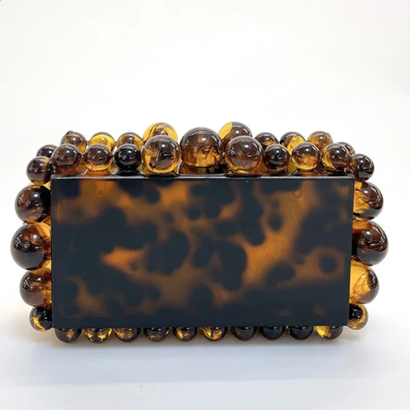 Womens rose red acrylic box clutch bag used for wedding parties y gold pearl wallets and handbags er gift bags 240819