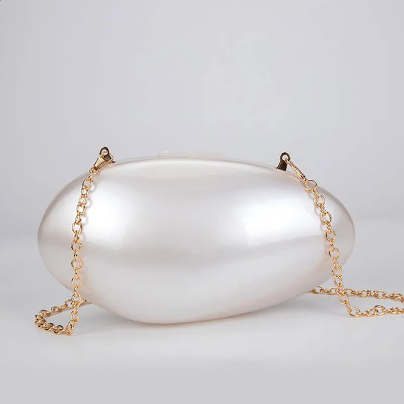 Pearl Acrylic Evening Bags er Clutch Purse Mini Womens Wallet Shell Chain Shoulder Crossbody Wedding Party Handbag 250103