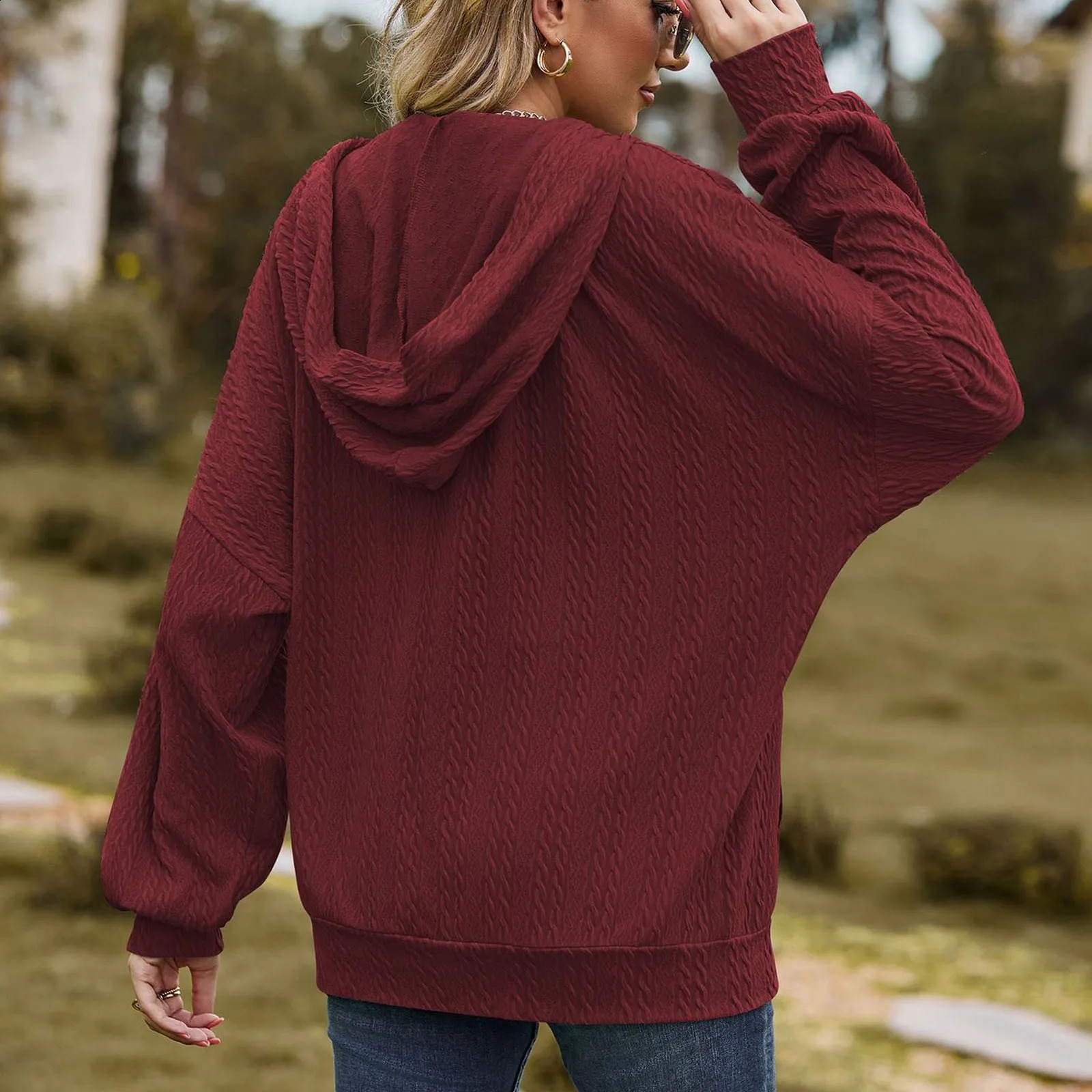 Jacket For Women Hoodie Long Sleeve Plain Regular Micr Elasticity Loose Zipper Hoodie Coat Womens Hooded Sweatshirt Zip Up 240819