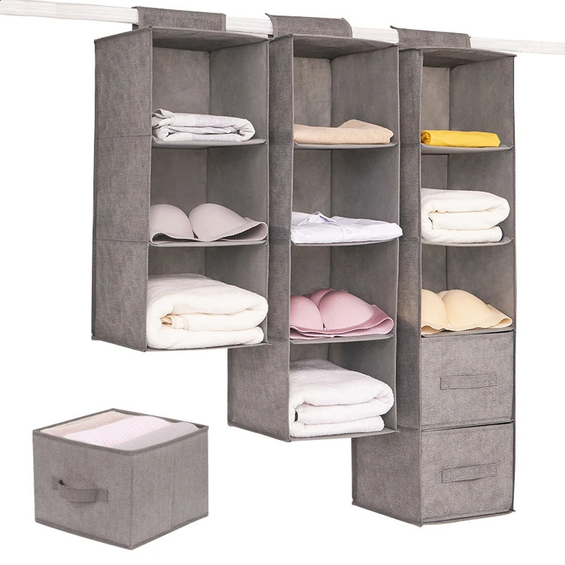 Wardrobe Hanging Storage Bag Interlayer Drawer Type Clothes Organizer Collapsible Storage Shelves Closet Organizer 240819