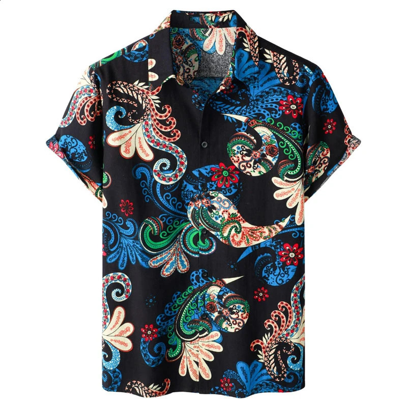 Mens shirt lapel summer short-sleeved style for work daily casual breathable comfortable simple and fashionable 240816