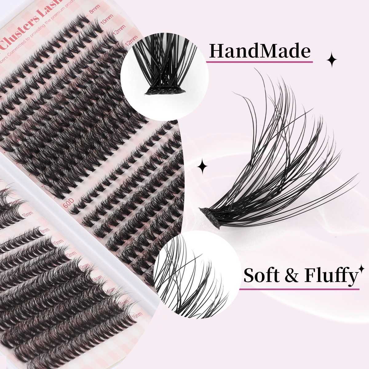 DIY single cluster DIY eyelash extension kit 640 cluster large volume D-curve single cluster single eyelash mixed false eyelashes W240803