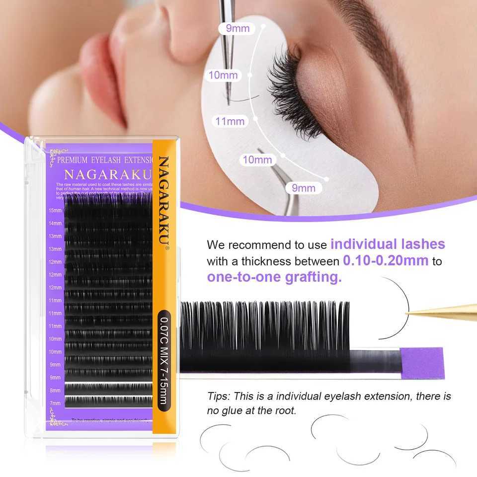 Mix 16-20mm 21-25mm eyelash extension artificial mink personal false eyelashes natural soft eyelashes Cils makeup C D W240803