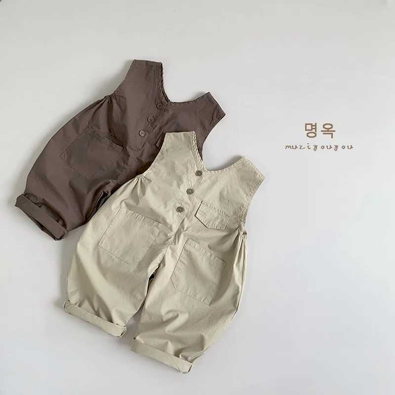 18M-6Y summer baby jumpsuit for boys and girls girls and girls retro jumpsuit for children W240806
