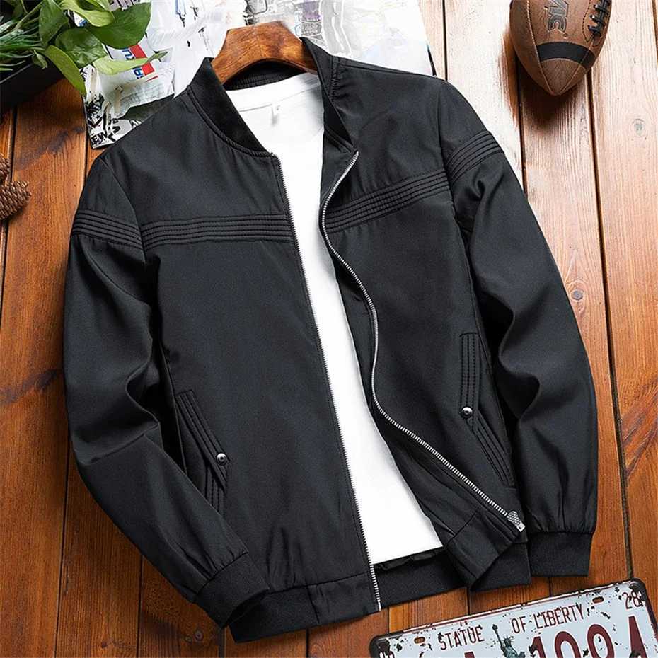 School team jacket mens baseball jacket fashionable casual slim fit jacket mens spring/summer bomber jacket khaki green M241017