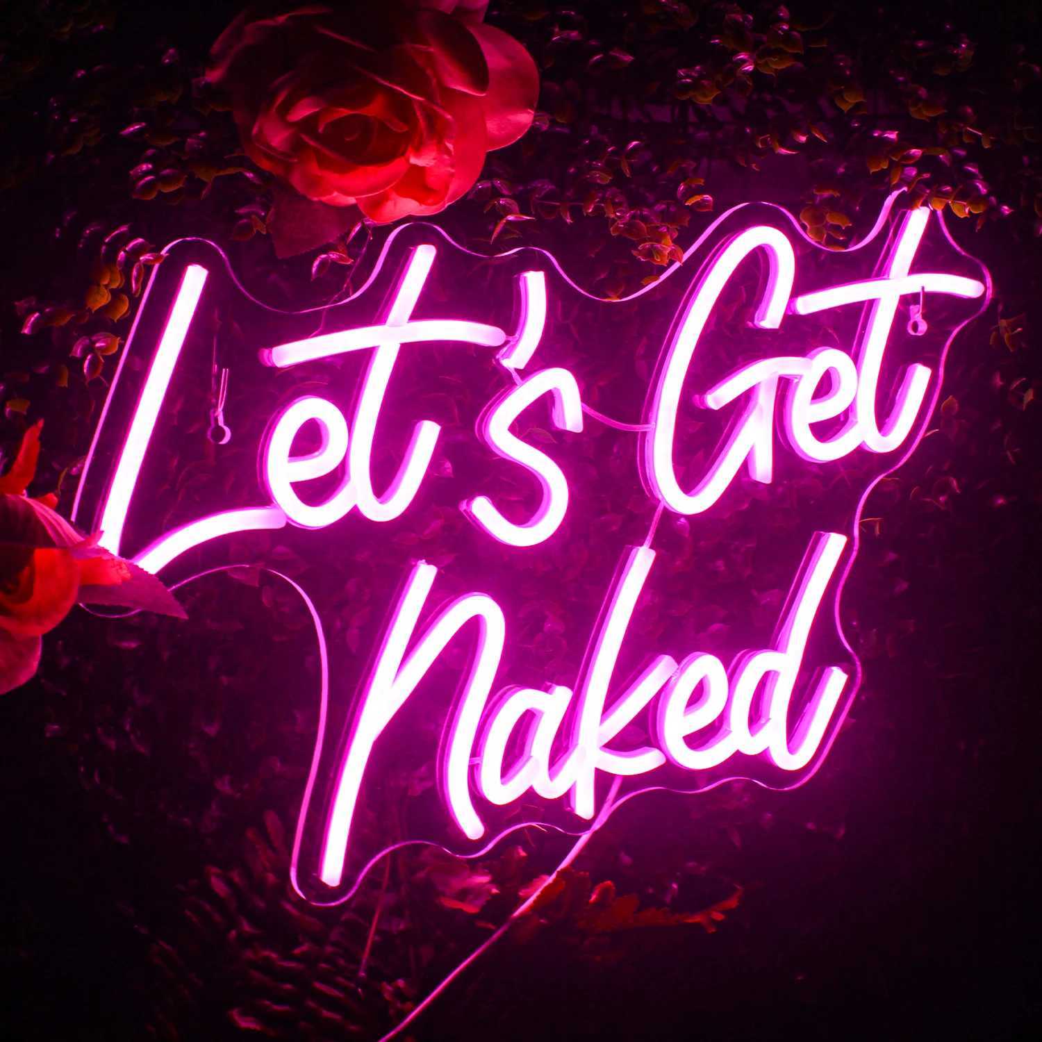 Lets Get Naked Neon Light Sign Bathroom LED Lamp Shower Man Cave Luminous Sign Room Party Event Art Wall Decoration Gift Y240817