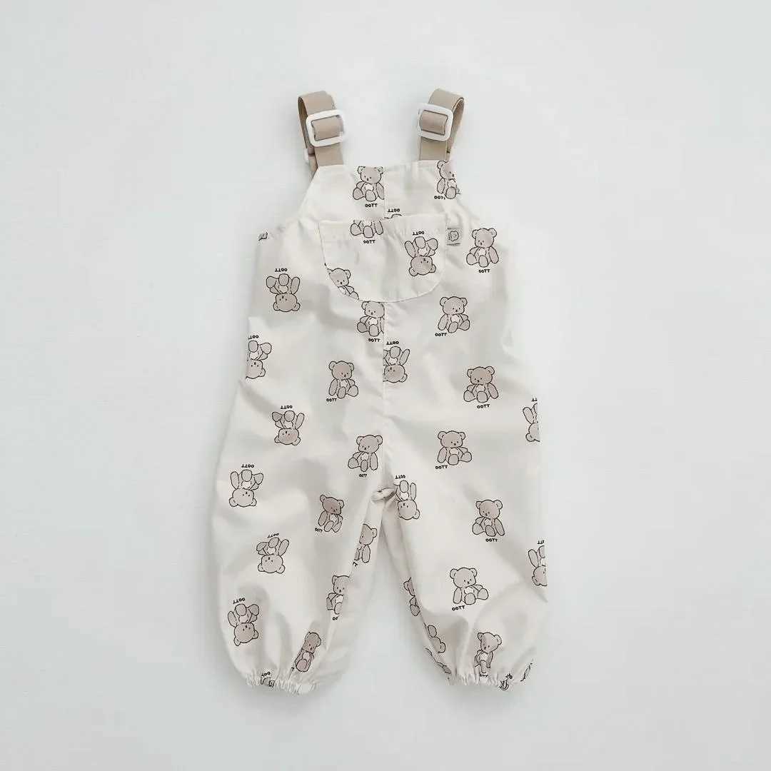 Newborn Clothing New Autumn Girl Baby Cartoon Rabbit Cover Boy Baby Fashion Cute Bear Print Waterproof Pendant jumpsuit W240806