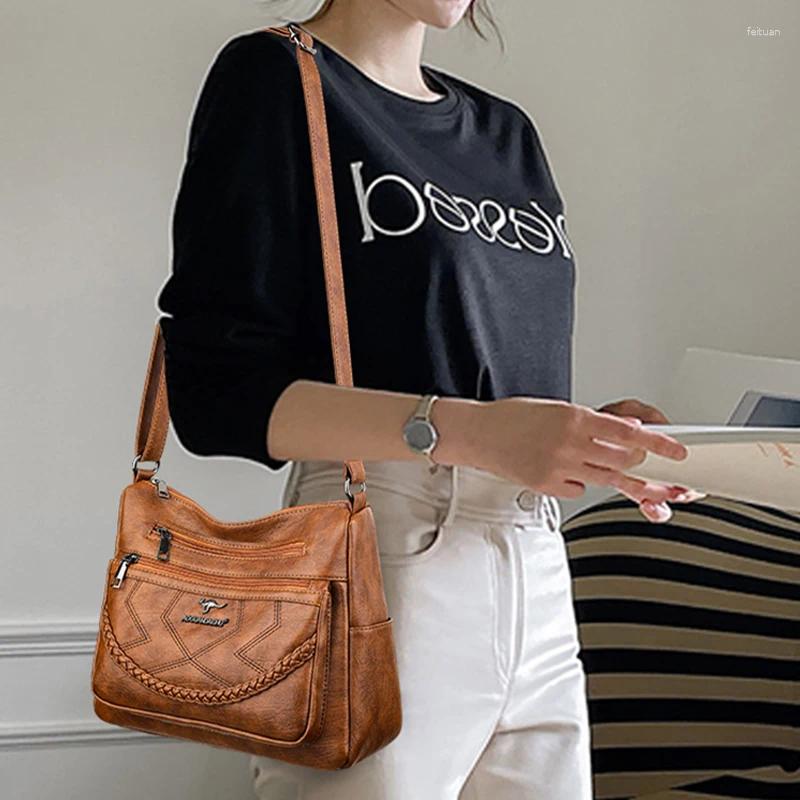 Bag Fashion Women Bags Trend Messenger Soft PU Leather Handbags Purses Designer Shoulder Crossbody For Female B5 h7