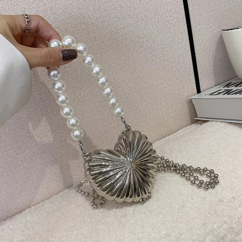 Fashion Metal Lipstick Bag for Women Dinner Bag er Shell Bag High Quality Shoulder Bags Cute Purses Crossbody Bag 250103