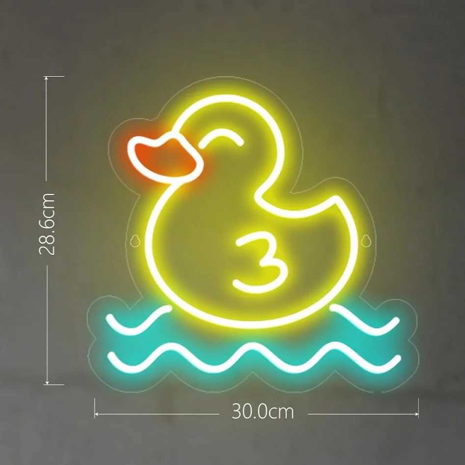 Duck Neon Sign Birthday Gift for Kids Room Decor LED Neon Light Sign By USB Night Light With Dimmable Duck Decor for Wall Decor Y240817