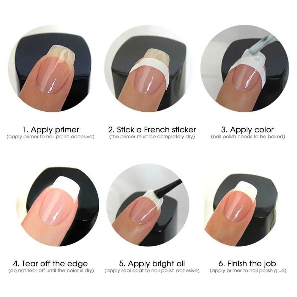 White French Manicure Strip Nails Sticker Stencil Tips Guide French Nail Art Decals Form Fringe DIY Line Tips Decoration ToolsXJ250120