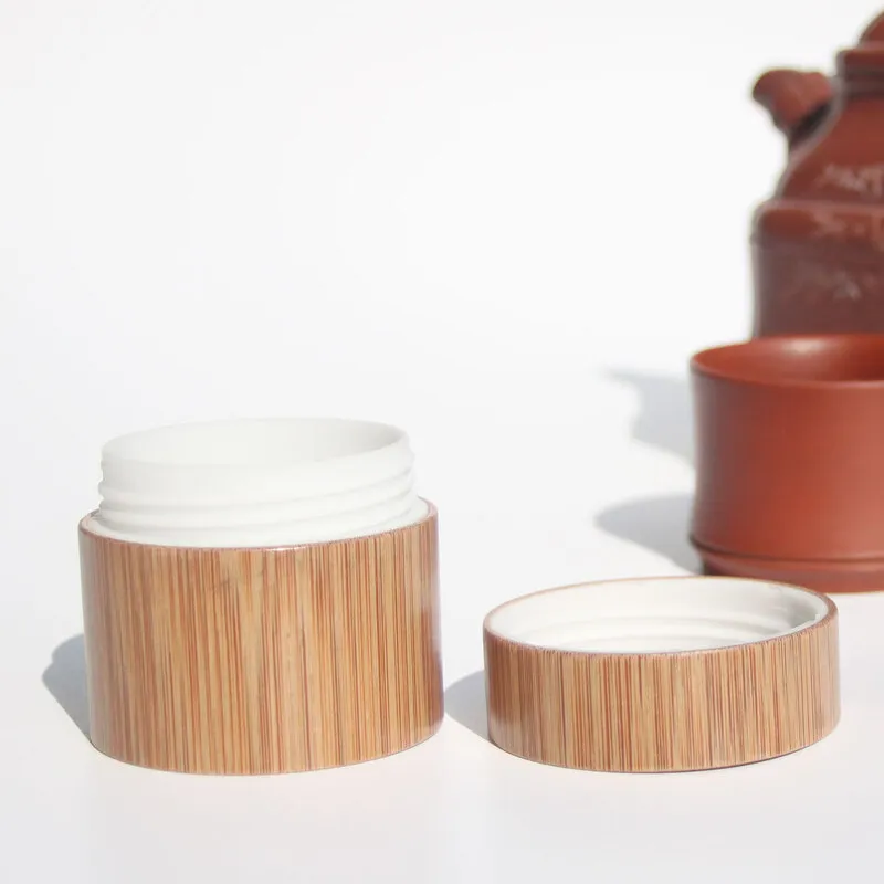 3g 5g 10g 15g 30g 50g Bamboo Bottle Cream Jar Nail Art Mask Cream Refillable Empty Cosmetic Makeup Container Bottle F2663 LL
