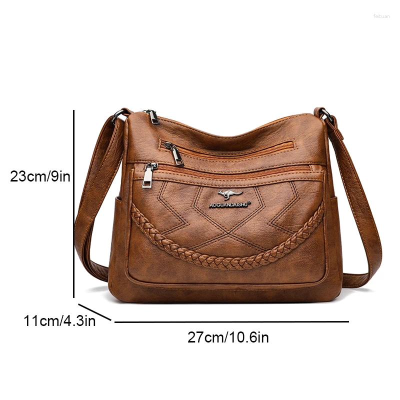 Bag Fashion Women Bags Trend Messenger Soft PU Leather Handbags Purses Designer Shoulder Crossbody For Female B5 h7