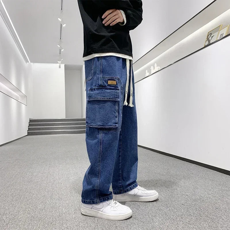 Cargo Jeans Men Streetwear Denim Jogger Pants Men Baggy Harem Jean Trousers Plus Size 8XL Mens Loose Fitting Sports Casual Jeans 240816