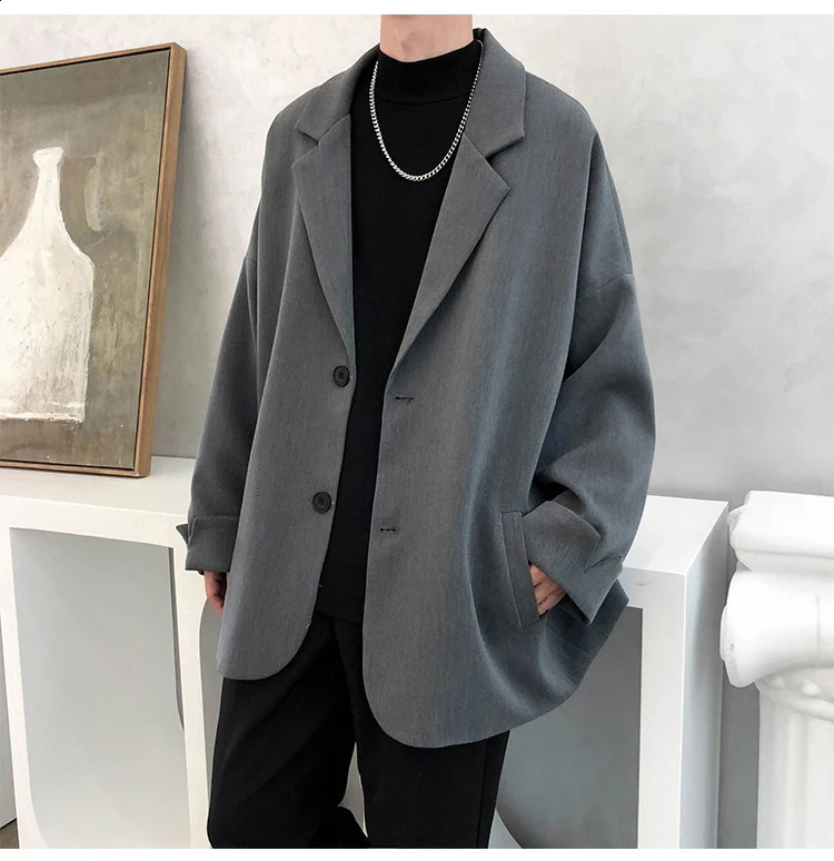 British-style Blazers Men Leisure Trendy Loose Suit Jackets Male Retro Daily Ins Streetwear All-match Simple Korean Suit-tops 240816