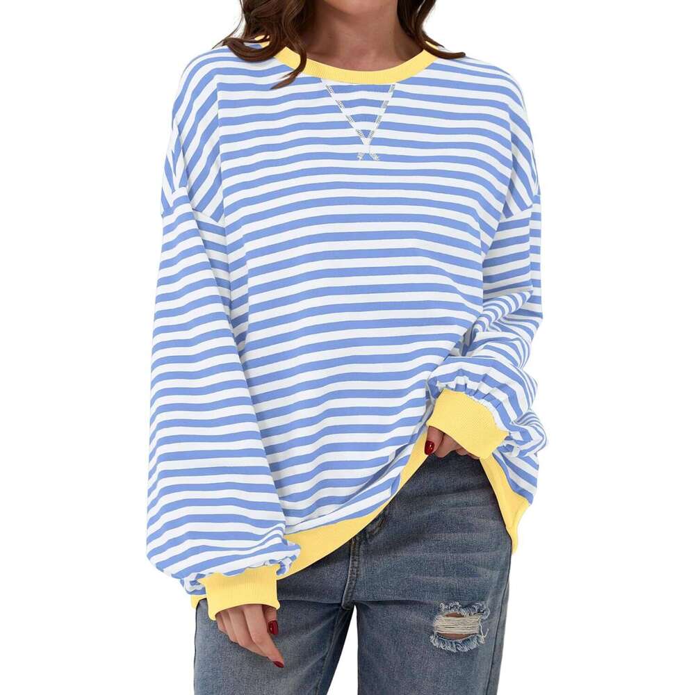 Women's 2024 Autumn/Winter Loose-Fit Casual Striped Hoodie