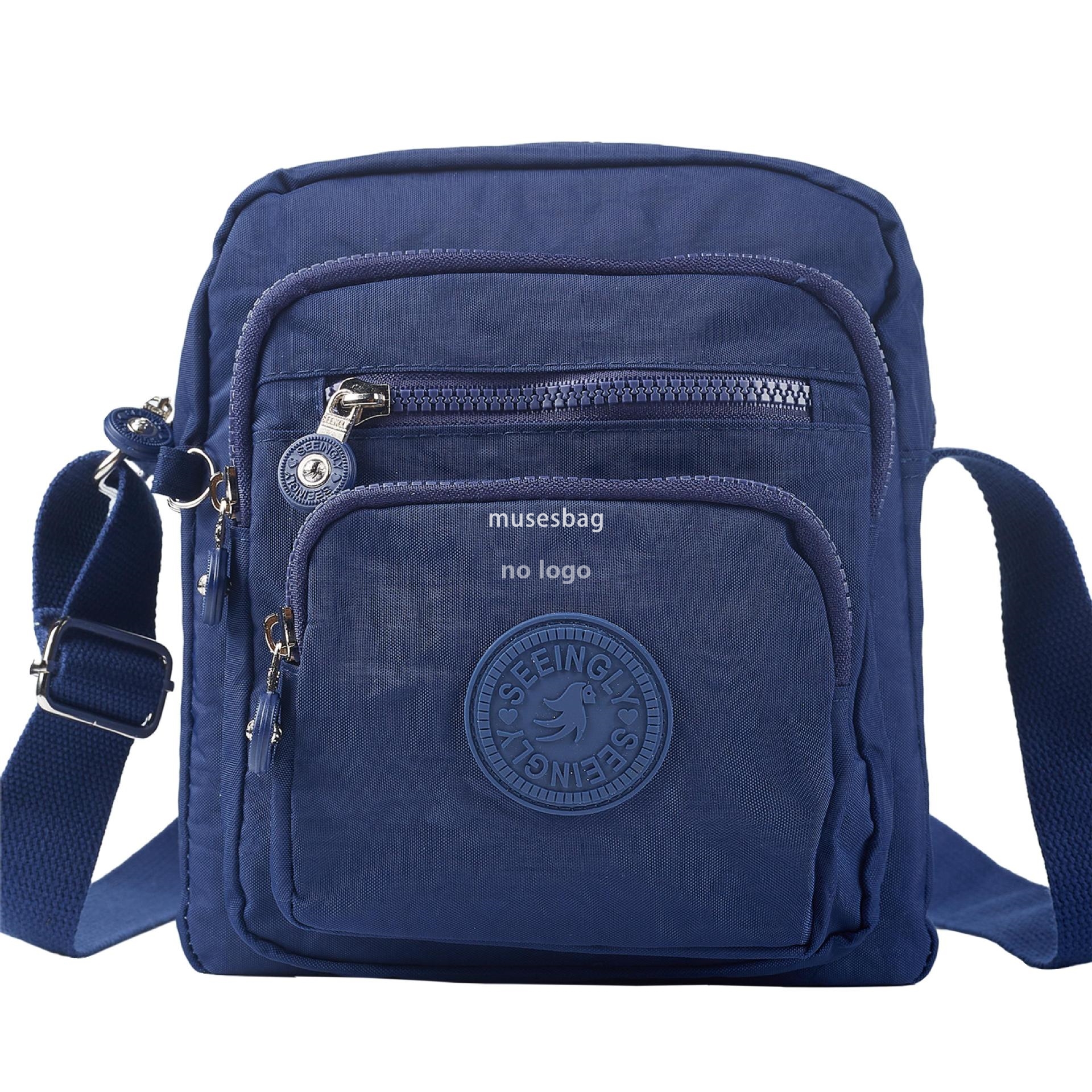 New daily simple single shoulder crossbody bag foreign trade waterproof wear-resistant lightweight multi-pocket large capacity nylon wash bag wholesal