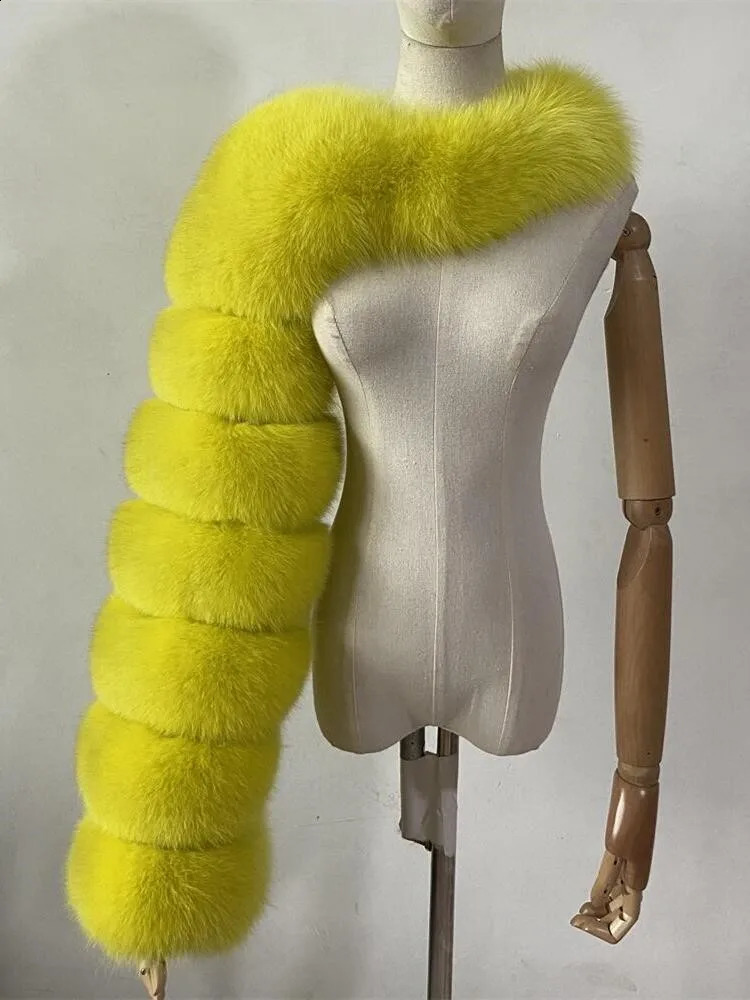 Fashion Spring High Quality Short Faux Fox Fur Coat Women One Shoulder Long Sleeve Warm Mink Jackets Furry Coat Femme Top 240816