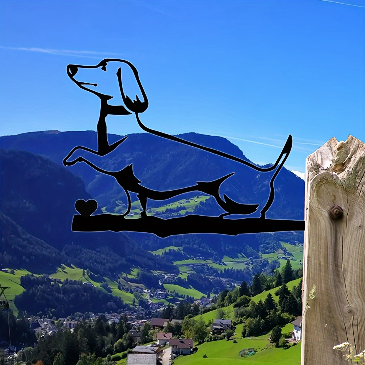 Metal Dog Silhouette Animal Silhouette Animal Decoration Garden Stake Farmhouse Backyard Hanging Artwork