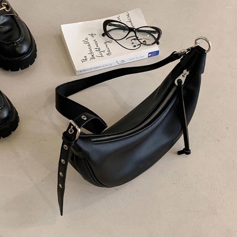 Bag Women Fashion Sling Adjustable Strap PU Leather Satchel Casual Half Moon Fashionable Tote Large Capacity Travel Bags