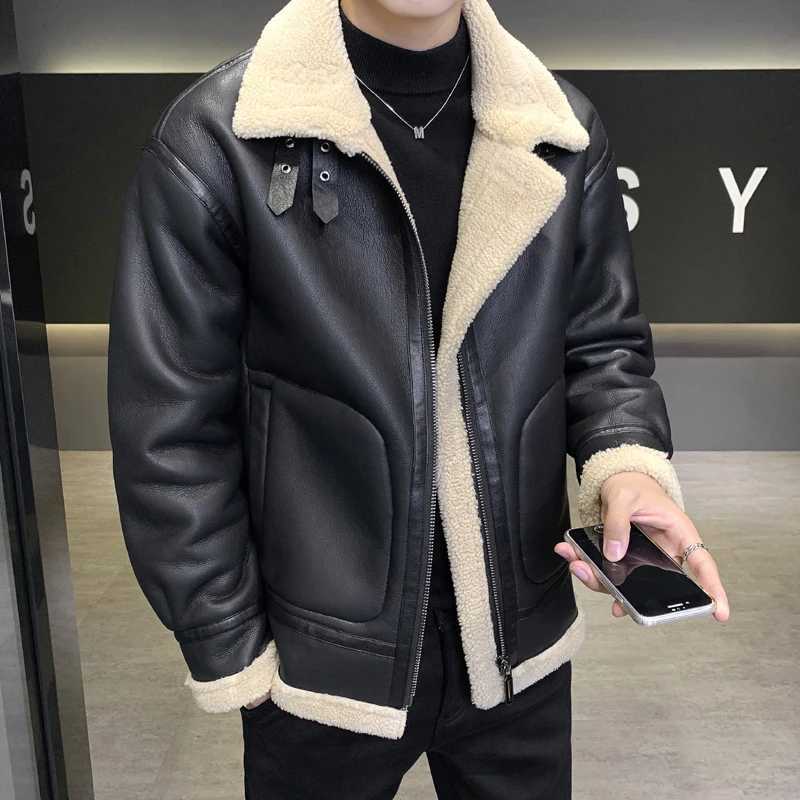 Designer jacket Mens Fashion High Quality Thickening To Keep Warm Leather Jackets/Man Slim Fit Lapel Casual Leather Jacket Fashion Coat 4XL-M M240819