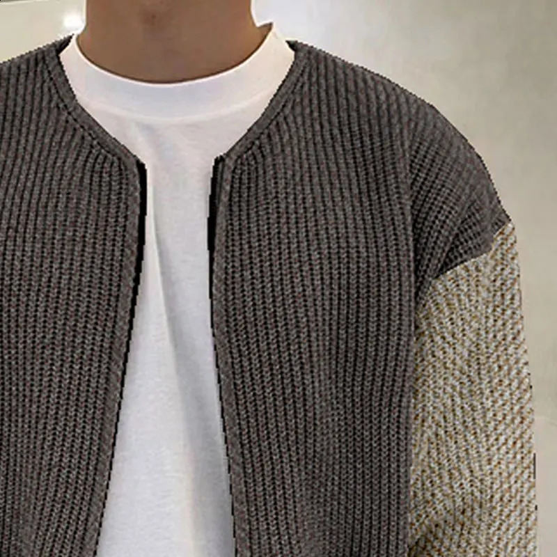 Mens Knitted Sweater Winter Thick Crew Neck Zipper Rib Knit Sweater Fashion Warm Casual Knitwear Coat Cardigan Men Clothing 240816