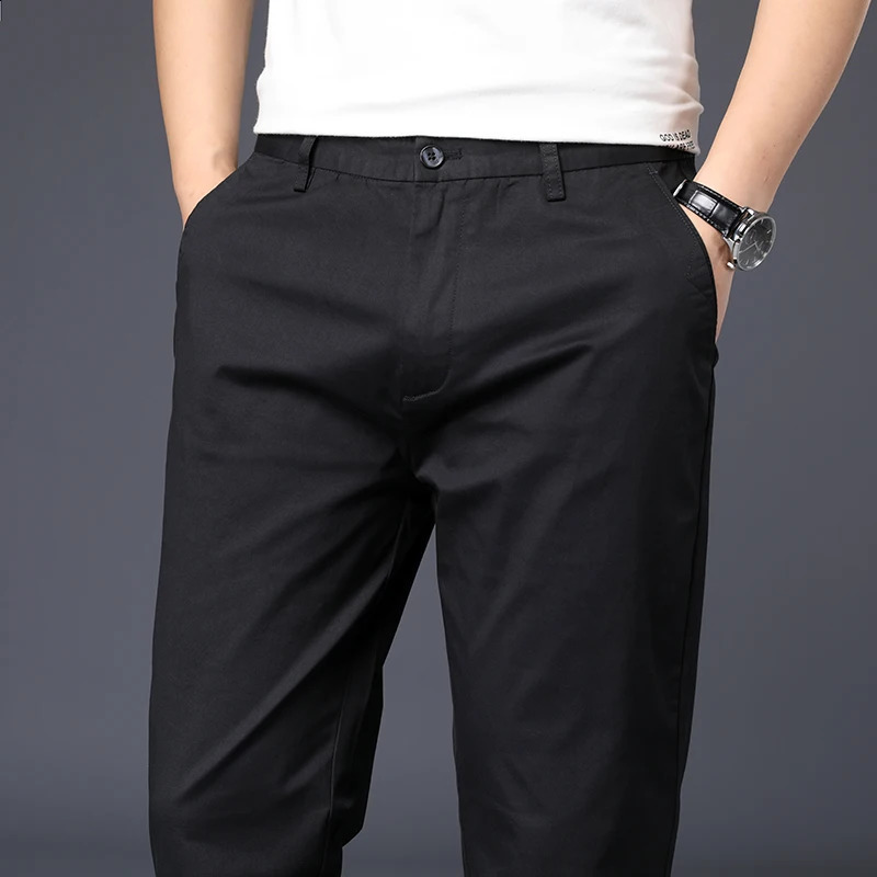 Mens pants cotton casual elastic mens highquality 4color plus size set 42 44 240816