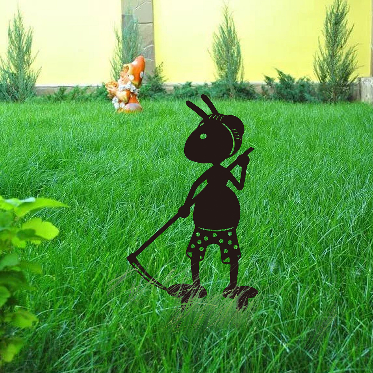 Home Garden Patio Fence Yard Lawn Art Decor Ant Silhouette Garden With Stakes