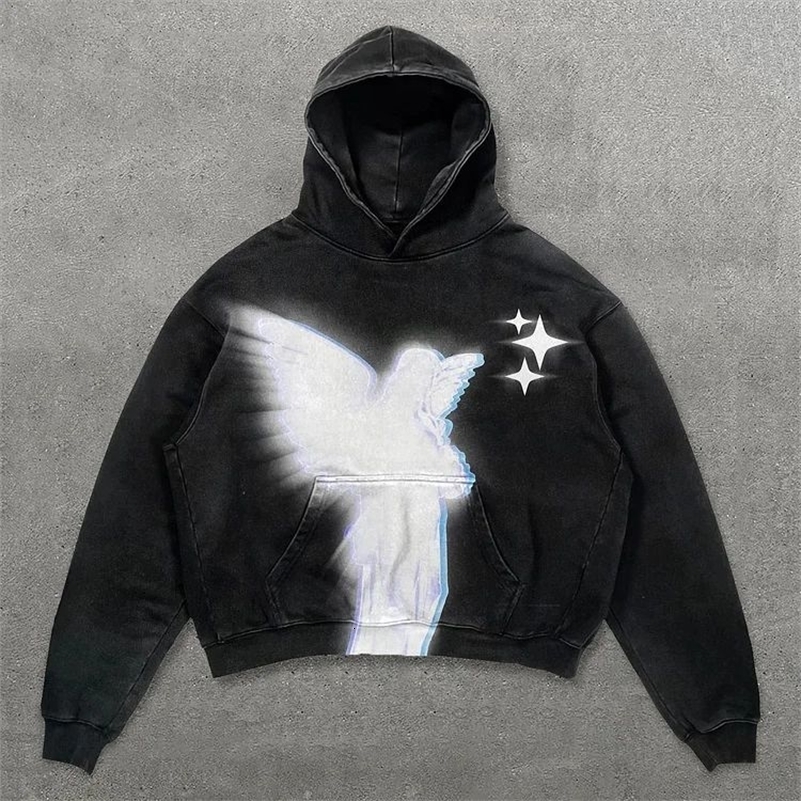 Harajuku Oversized Letter Hoodies Women Streetwear High Quality Hoodie Vintage High Street Sweatshirt Goth Y2k Men Clothing 240816