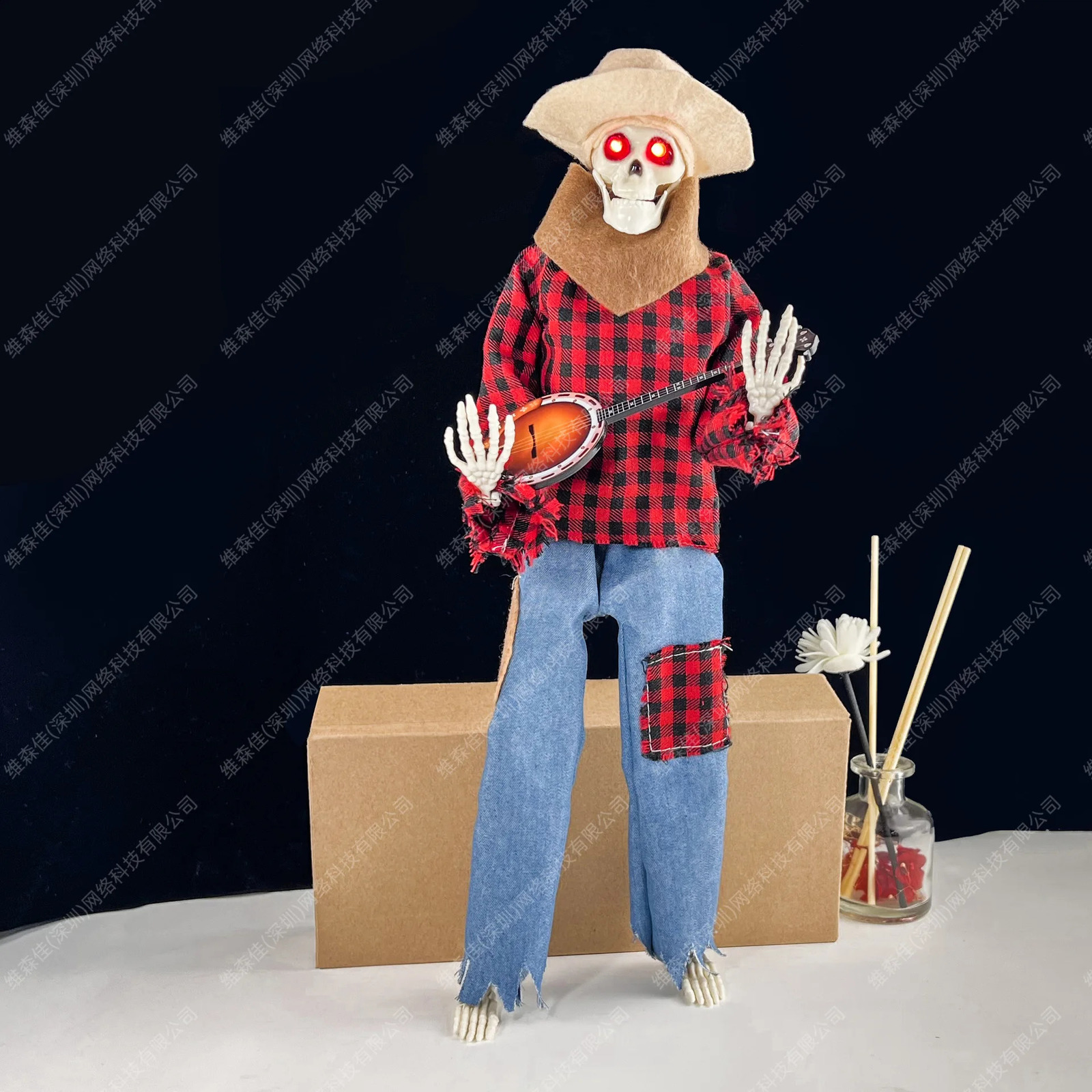 Halloween Animated Banjo Skeletons Halloween glowing skeleton decoration 240816