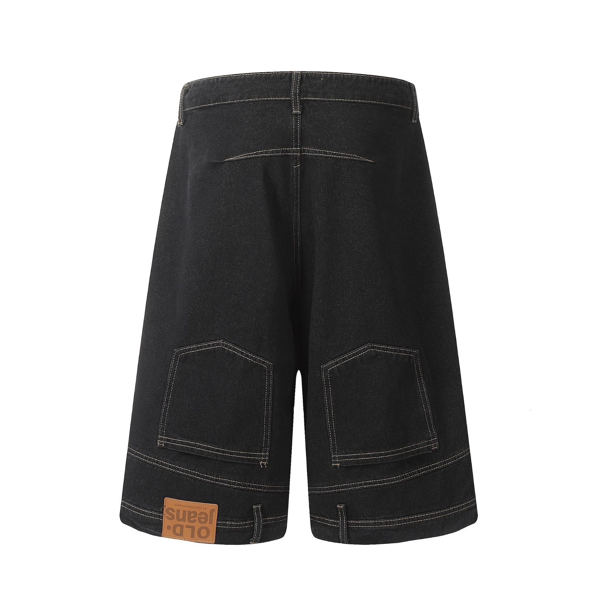 American Style New High Street Washed Loose Cropped Pants for Men and Women Denim Casual Pants