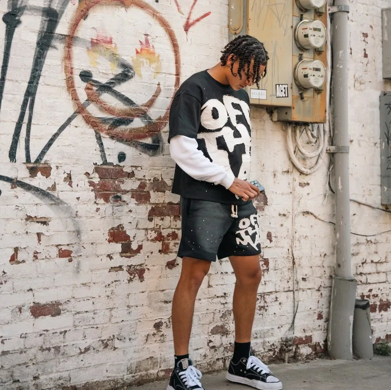 letter patchwork long sleeve streetwear men hip hop Goth style hoodie Harajuku fashion loose casual couple sweatshirt 240822