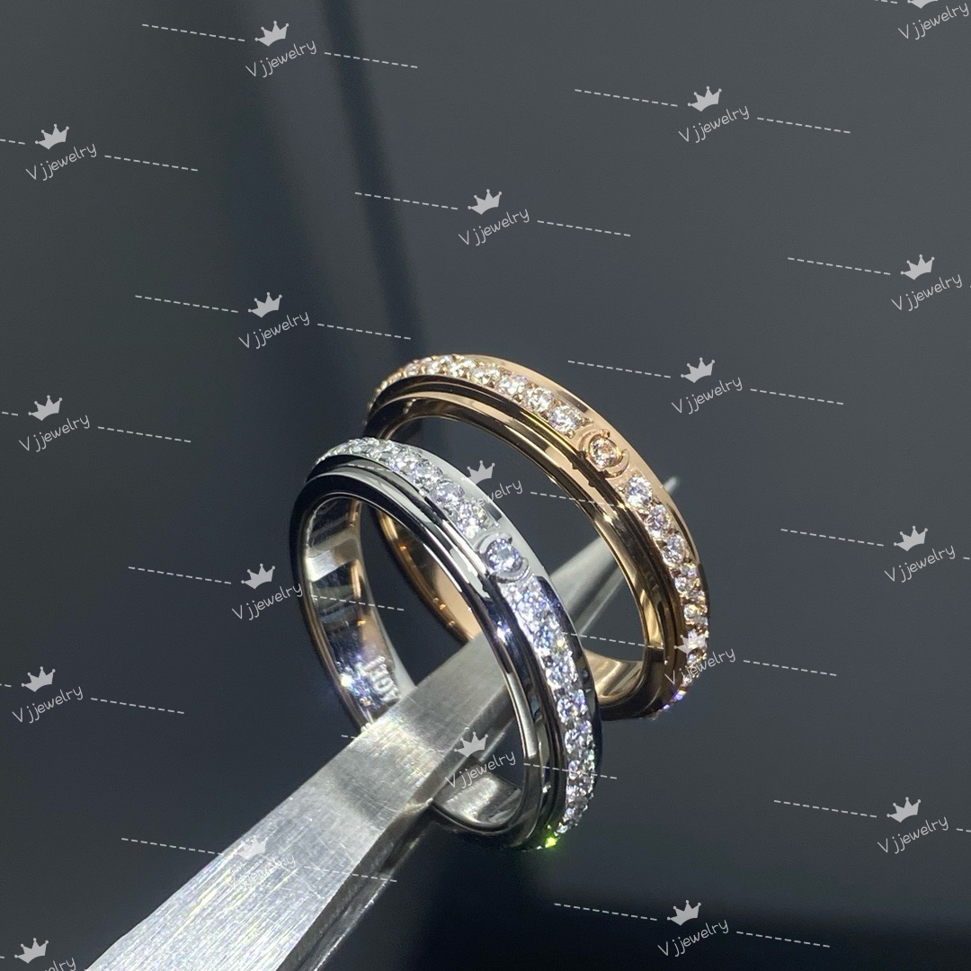 Couple Ring Light Luxury New Product Rotating Laser Single Diamond Ring Full Diamond Ring for Men and Women European and American Style Jewelry