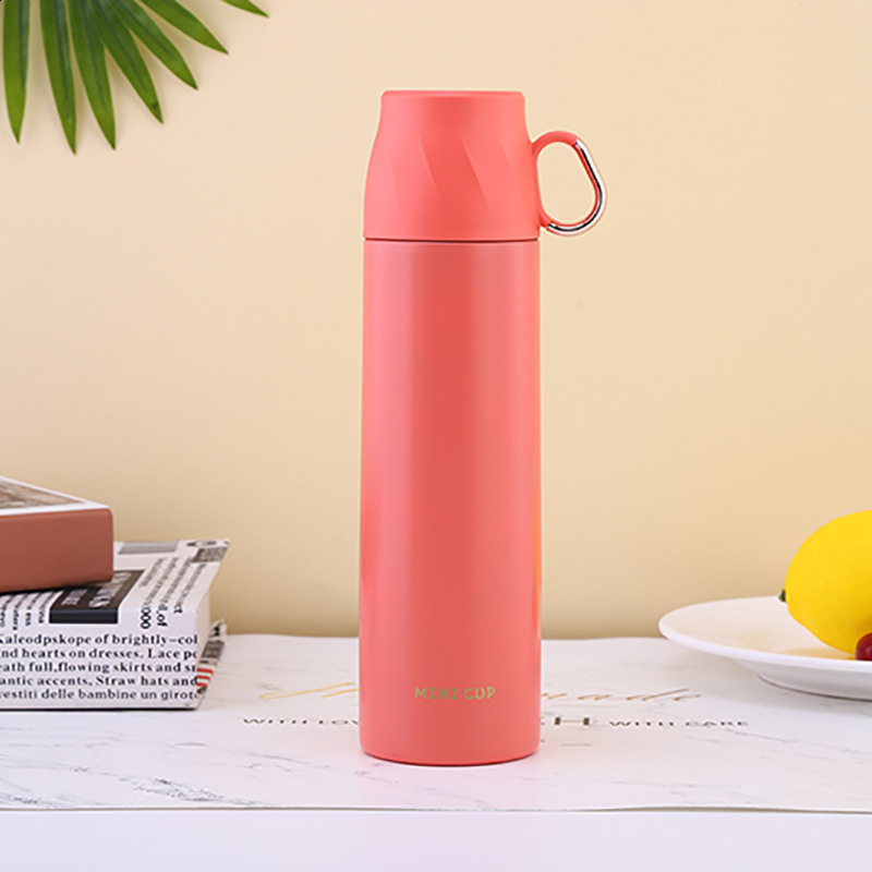 Portable Thermos Cups and Mugs 304 Stainless Steel Water Hle Cup Lid for Boys Girls Thermo Bottles Coffee 210615
