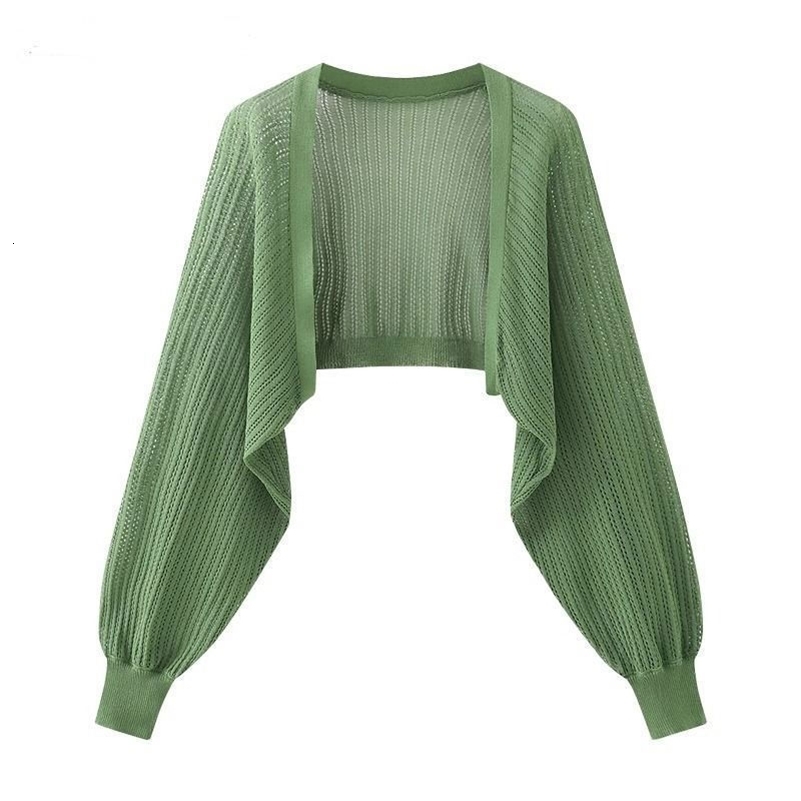 French Ice Silk Knitted Sun-Proof Cardigan Top Womens Summer Thin Jacket Waistcoat Suspender Skirt Shawl Outer Match 240819