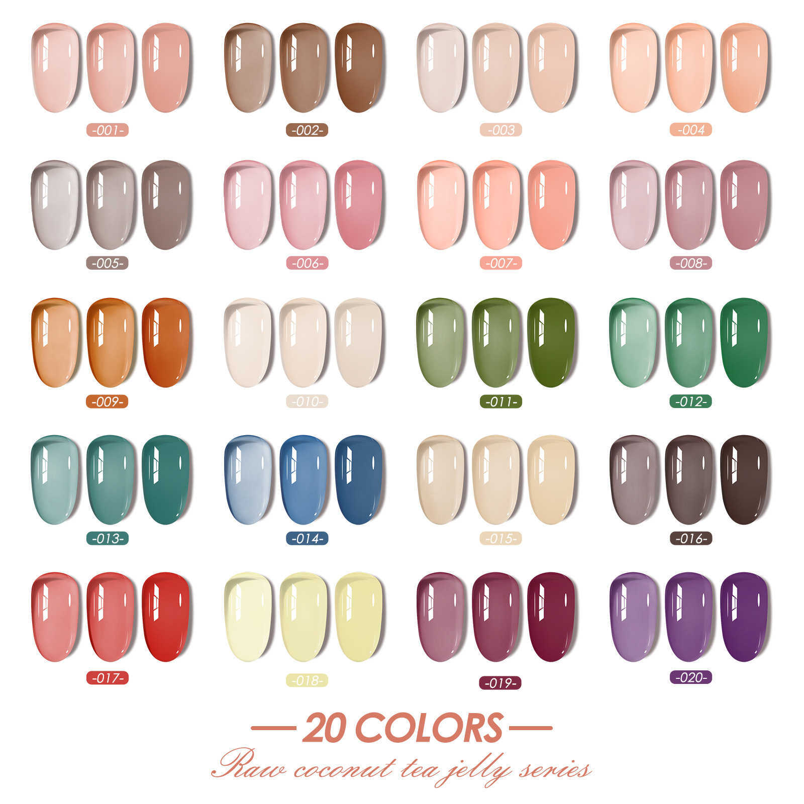 Nail Gel art ice transparent color coconut tea jelly popular semi nail oil glue Q240819