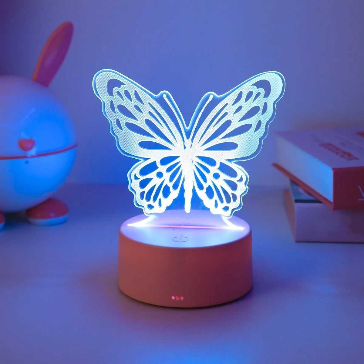 3D Butterfly Creative Night Light USB Home Decoration Table Decoration Living Room Bedroom Decoration Light Birthday Gift W240816