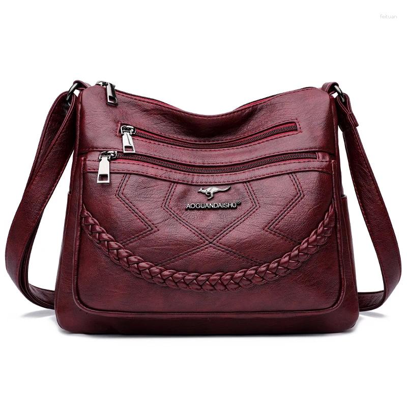 Bag Fashion Women Bags Trend Messenger Soft PU Leather Handbags Purses Designer Shoulder Crossbody For Female B5 h7